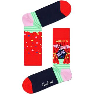Happy Socks World's Strongest Mom - Red Pattern-2 - Str 36/40