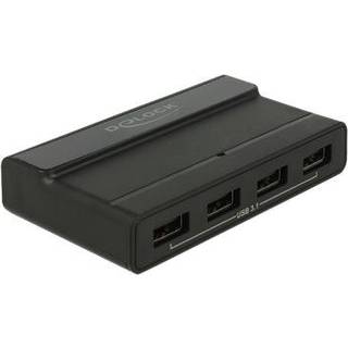 DeLOCK USB hub med 4 USB-A porte, sort | PRIS-MATCH