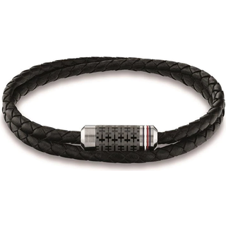 Tommy Hilfiger Dobbelt Armbånd Sort Læder