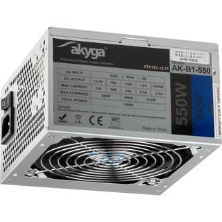 Akyga Basic Series Strømforsyning - 550 Watt - 120 mm - ATX 2.31 - 80 Plus
