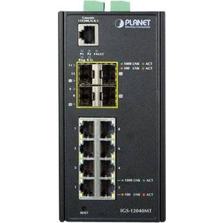 PLANET IGS-12040MT netværksswitch Administreret L2+ Gigabit Ethernet (10/100/1000) Blå, Hvid