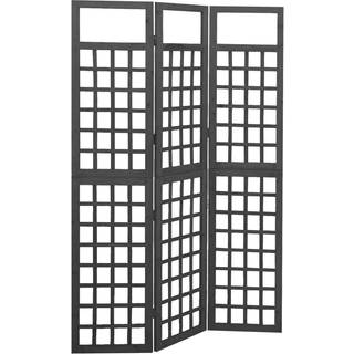 3-panels rumdeler/espalier 121x180 cm massivt grantræ grå
