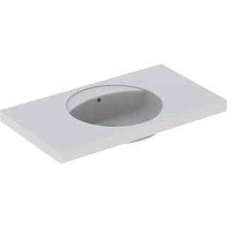 Geberit Preciosa håndvask med fralægningsplads: B=100cm, T=55cm, Hanehul=Uden, Overløb=Synlig, Hvid / KeraTect