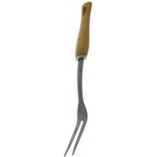 de Buyer B Bois Fleischgabel - Edelstahl mit Holzgriff - Braun,Silber