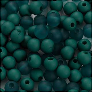 Flaskegrønne Plastperler 6 mm - 40g til Smykker