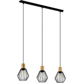Outlet: EGLO Palmorla Pendel Lampe Til 5xE27 Klynge i Sort/Træ