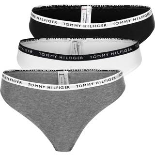 Tommy Hilfiger 3-pak Recycled Essentials Thong - Black/Grey - Small