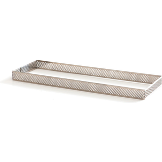Perforeret Tærteform, Rektangulær 10 x 29cm - Rustfrit Stål, Decora