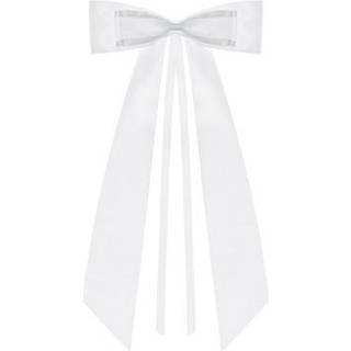 Hvide satin sløjfer, 4 stk