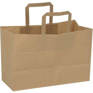 Bærepose med hank 32x22x27cm 80 g/m2 brun papir 21Liter