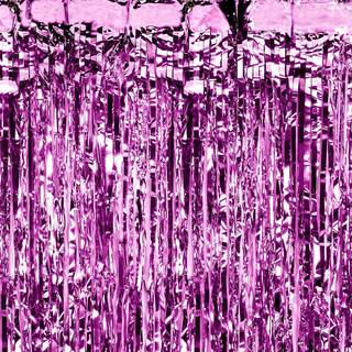 Festgardin Pink Metallic - Smal & Ekstra Høj - 90x250cm