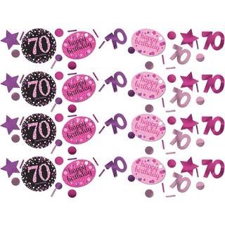 70 års fødselsdag konfetti 34 g. - Pink