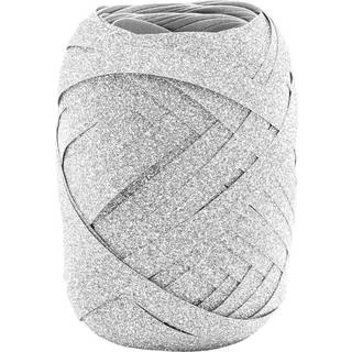 Gavebånd, sølv glitter 10m
