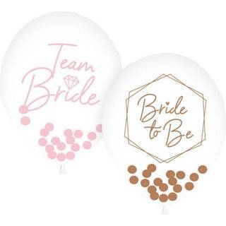 Team Bride/Bride to be konfetti balloner, 6 stk.