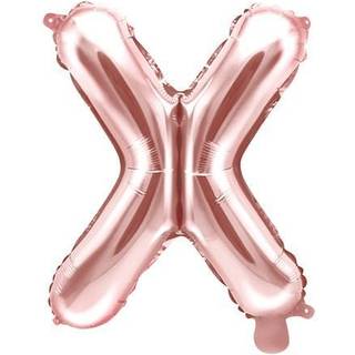 1 stk. Folieballon Bogstav X rose guld - 35 cm festdekoration med automatisk lukning