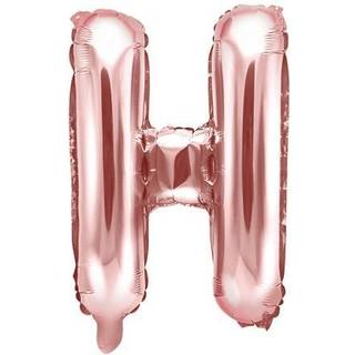1 stk. Folieballon Bogstav H rose guld - 35 cm festpynt med automatisk lukning
