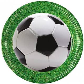 Paptallerkner med fodboldtema - 8 stk.