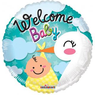 Folieballon Stork med baby