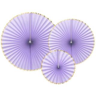 3 stk. Rosetter Lavendel med Guld Kant 20-40 cm – Tilføj elegance til enhver fest