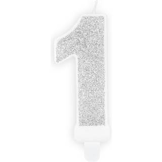 Fødselsdagslys 1 - sølv glitter