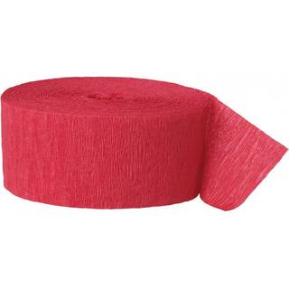 Premium Ruby Red Crepe Paper Streamer - 81 ft (1 stk) - Perfekt til f?dselsdage bryllupper og begivenheder