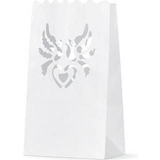 10 stk. Kinesiske papirlanterner med duer - 15x9x26 cm.