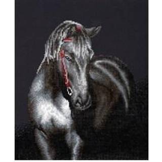 Diamond Dotz 53 x 42 cm - Midnight Stallion Hest