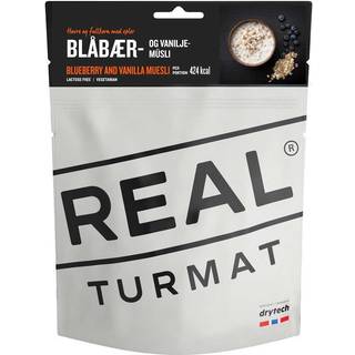 Frysetørret mad / campingmad Real Turmat Blåbær- &amp; vaniljemüsli, vegetarisk, portionspakke, 330 g