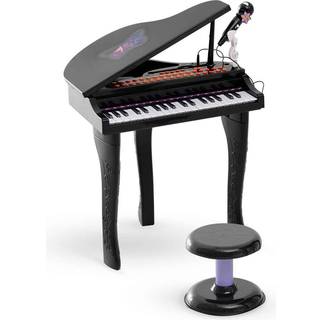 HOMCOM Mini Electronic Piano with Stool, Educational Musical Instrument, Interactive Play, Pink Aosom UK