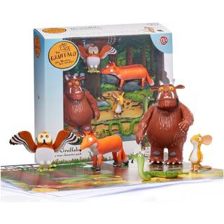 Gruffalo Fortællertid Familiepakke: 5-figurers legesæt med Gruffalo, mus, ugle, slange og ræv, 12 cm Gruffalo-figur, plakat og aktivitetsark