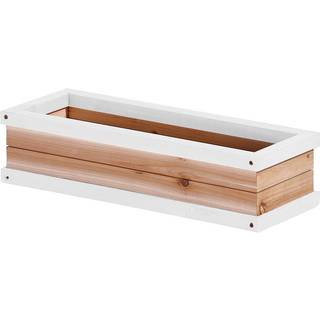 Blomsterkasse til legehus (brun/hvid)