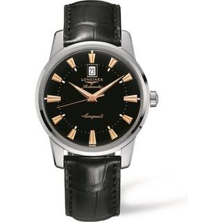 Longines L1.645.4.52.4 Heritage Sort/Læder Ø40 mm