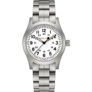 Hamilton Khaki Field Mechanical White Dial Stainless Steel Bracelet Men's Watch H69529113