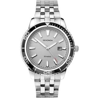 Sekonda Sports Quartz Silver Dial Stainless Steel Bracelet Men's Watch 1791