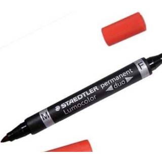 Staedtler lumocolor duo permanent marker 0,6mm-1,5mm rød 10 stk.