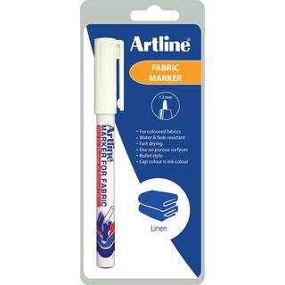 Tekstilmarker Artline 1-blister tøjmakker hvid