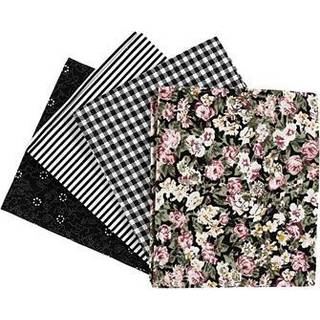 Creativ Company Patchwork Fabric Black 45x55cm 4pcs.