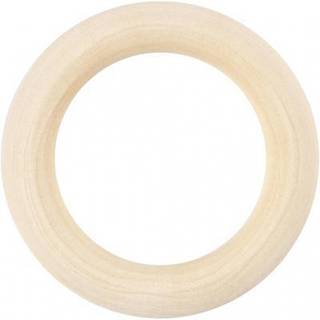 Gardinringe i lyst træ, 55 mm - 6 stk.