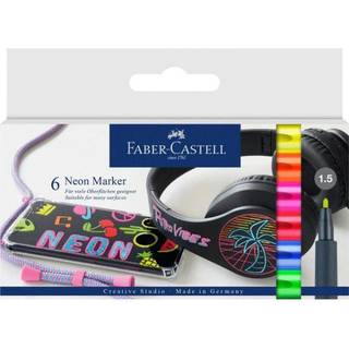 Faber-Castell Tusser Neon 6 stk. - Flerfarvet