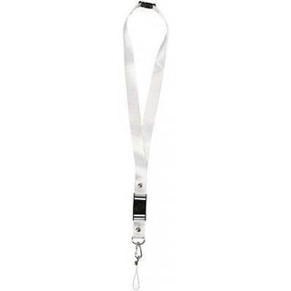 Hvide nøglebånd 5 stk. - 53 cm, holdbart polyester