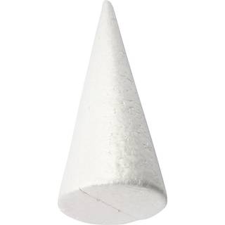 Hvid Kegle i Styropor - 35 cm Dekorationsfigur