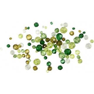 Grøn Glitter Facetperler 4-12 mm, 250g