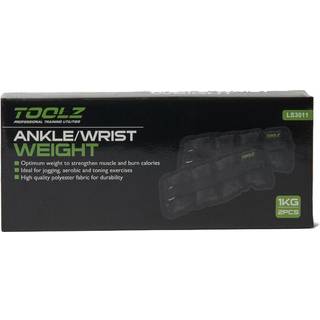 TOOLZ Wrist/Ankle Weight 1kg - 2pcs Weighted Cuffs - Black - black - nosize