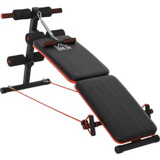 HOMCOM Steel Foldable Home Core Workout Bench Red/Black Aosom UK