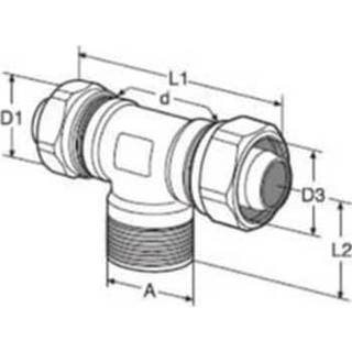 Px-tee 20mm- 1/2'' t/pe-pex