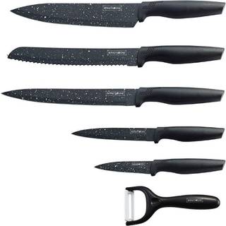 Royalty Line Knivsæt i 6 dele - Non-Stick marmor belægning - Sort