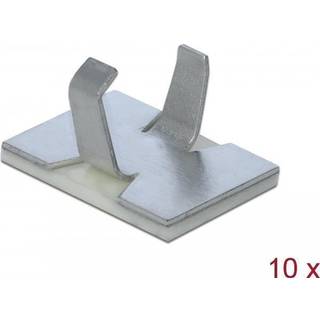 Selvklæbende kabelholder - Metal - 10 stk - Hvid