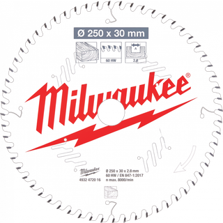Rundsavklinge MS 250×30×2,8mm 60ATB