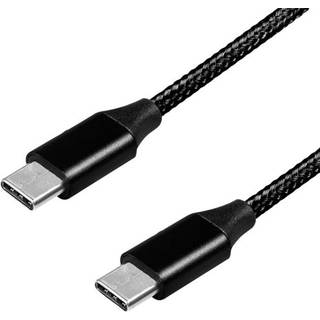 LOGILINK USB-C M-M STOFKABEL SORT 1M USB 2.0