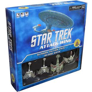 Star Trek: Attack Wing Klingon-fraktionspakke - Blood Oath-udvidelse - 4-skibsflåde (Negh'Var, to K'tingas, B'Rel) med kort og markører